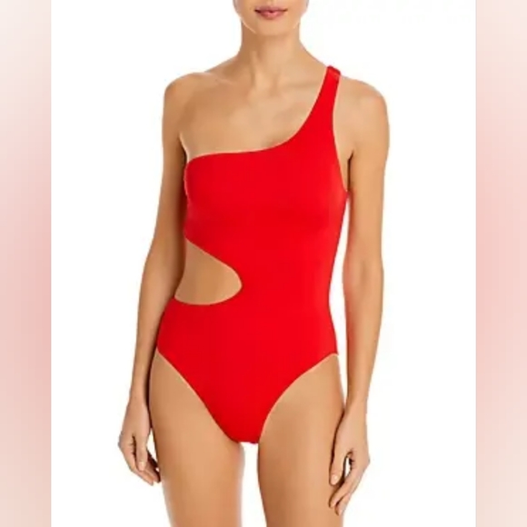 NWT Aqua Swim One Shoulder Cut Out One Piece Swimsuit Size XL - Picture 1 of 5